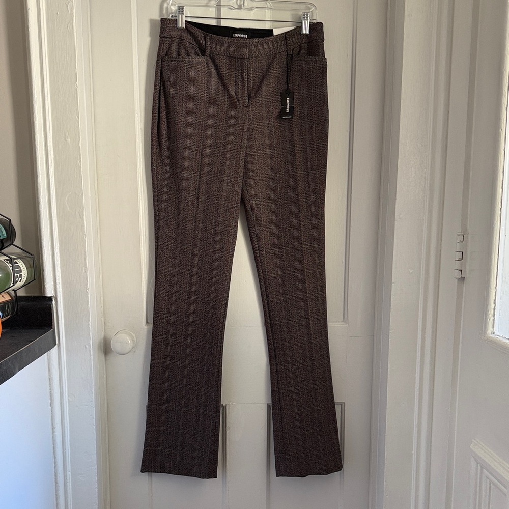 Express Brown Plaid Trousers